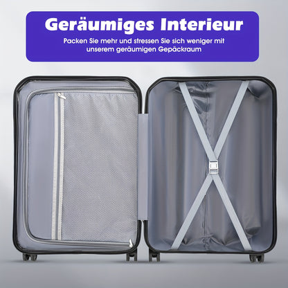 Vierdelige Hardshell Kofferset – Koffer Set – Reiskoffer – Spinner Koffer – Bagage – 360° Draaibare Wielen – TSA Cijferslot – Anthracite
