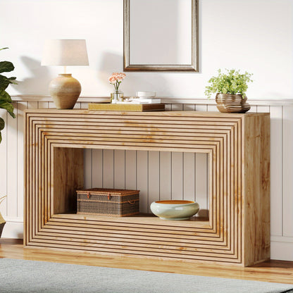 Sidetable – Consoletafel – Wandtafel – Haltafel – Bijzettafel – Rustiek Houten Design – 150 cm Breed – Opbergruimte Met Open Plank