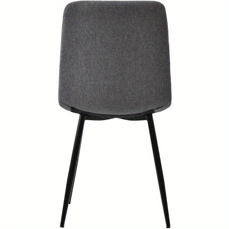 Eetkamerset – Eettafel Set – Keukentafel Met Stoelen – Diningset – Tafel Met Stoelen – 120x70 cm Matzwart Metaal – Donkergrijze Linnen Bekleding