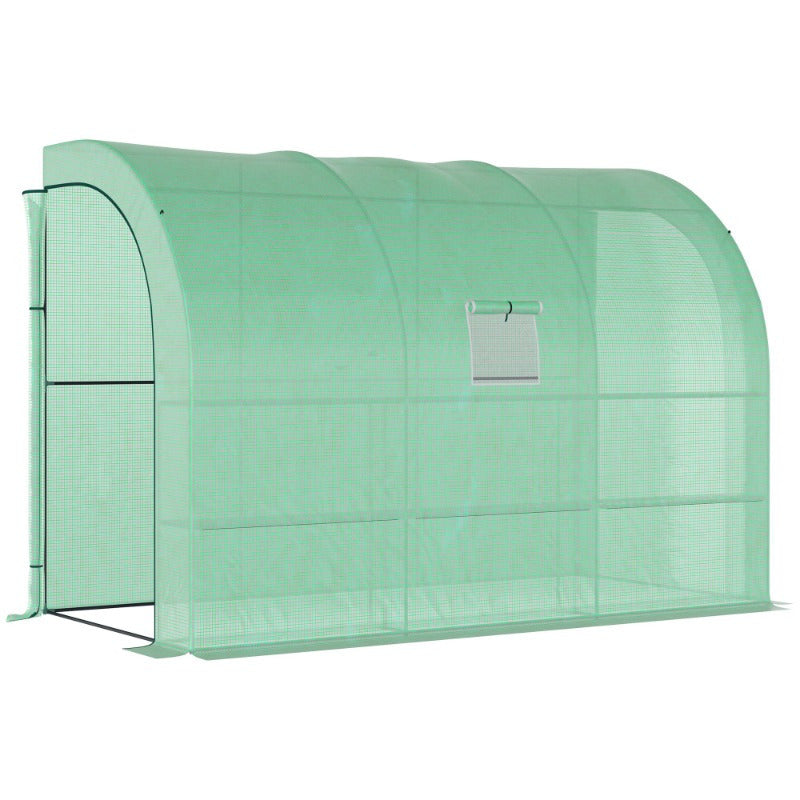Kweekkas – Tuinkas – Broeikas – Plantenkas – Balkonkas – Wintervast Stalen Frame – 300x150x213 cm – Transparante Weerbestendige Folie – Verstelbare Planken & Ventilatieraampjes