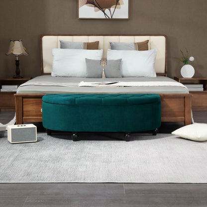 Ottoman with Storage, Upholstered Stool, Soft-Close Lid, Velvet Optics, 120 X 46 X 42 Cm, Dark Grey