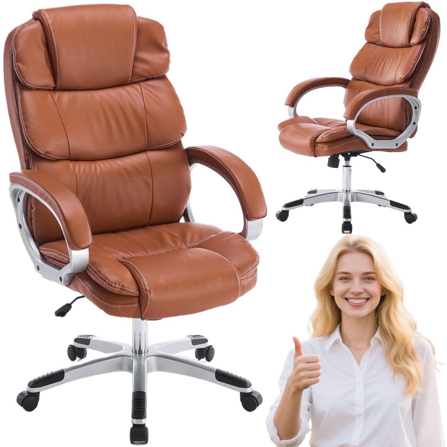 Gamingstoel – Gamestoel – Gaming Chair – Bureaustoel – Gamestoel Verstelbaar – Ergonomisch Design – Memory Foam Vulling – Met Hoog Rugleuning – Zwart/Paarse Accenten