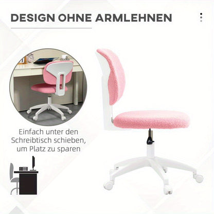 Ergonomische Bureaustoel – Kantoorstoel – Desk Chair – Werkstoel – Thuiswerkstoel – Verstelbaar Comfort – Fluwelen Bekleding Roze