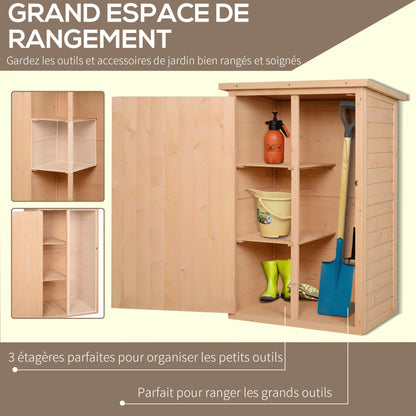 Tuinberging – Tuinkast – Tuinschuur – Gereedschapsschuur – Opbergkast – Vurenhout – Bitumen Dak – Grote Vergrendelbare Deur – 2 Ruime Planken – Compact 75x56x115 cm
