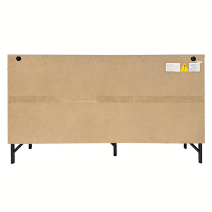 Dressoir – Sideboard – Opbergkast – Kast – Meubel – Wit – 140 cm – Modern Design Met 3D Gebogen Panelen – Verstelbare Planken