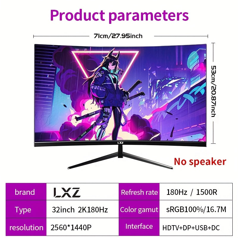 Gamingmonitor – Gaming Scherm – Curved Monitor – PC Monitor – 32 Inch – 2K Resolutie – 165Hz Verversingssnelheid