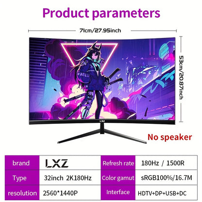 Gamingmonitor – Gaming Scherm – Curved Monitor – PC Monitor – 32 Inch – 2K Resolutie – 165Hz Verversingssnelheid