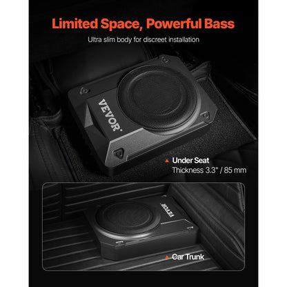 Subwoofer – Autosubwoofer – Underseat Subwoofer – Actieve Subwoofer – Auto Subwoofer – 10 Inch – Slim Design – 400W Piekvermogen