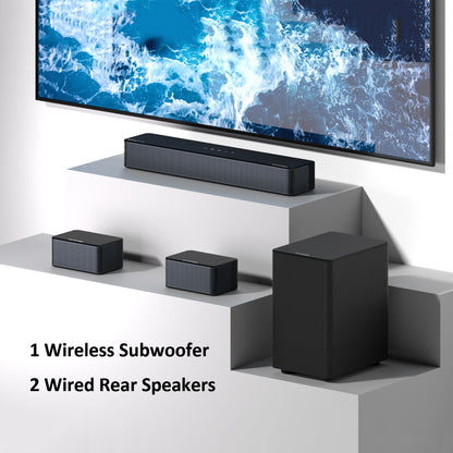 Soundbar – Surround Sound Systeem – Home Cinema Speaker – Draadloze Subwoofer – Achterluidsprekers – 410W Vermogen – Dolby Atmos & HD eARC