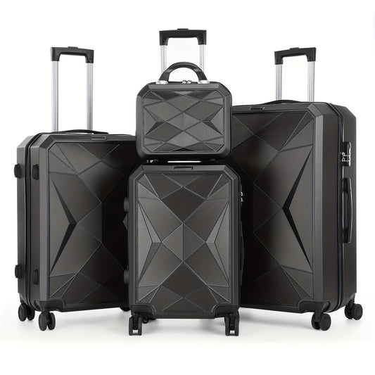 Vierdelige Hardshell Kofferset – Koffer Set – Reiskoffer – Spinner Koffer – Bagage – 360° Draaibare Wielen – TSA Cijferslot – Anthracite