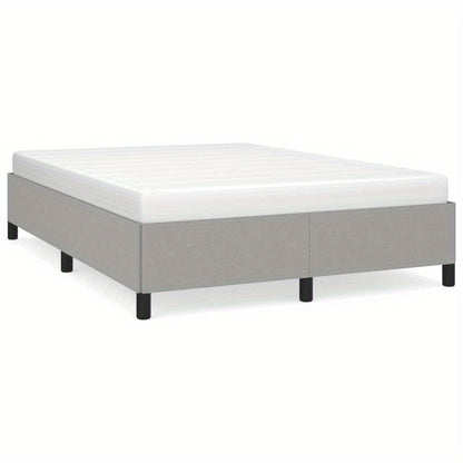 Modern Light Gray Bed Frame 140x200cm - Removable Fabric, Wooden Slats, No Power Needed, All-Season Comfort, Easy Assembly, Contemporary Design for Small Spaces, Bedroom Furniture, Minimalist Bedroom, Durable Bed Frame