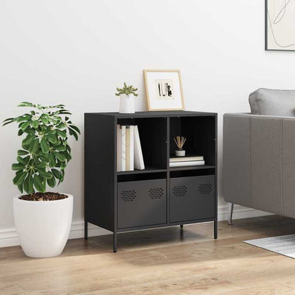 Sideboard 68x39x73.5cm cold-rolled steel black Practical and removable