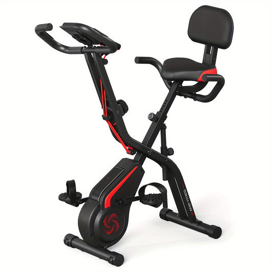 Hometrainer – Fitnessfiets – Indoorfiets – Spinningfiets – Fietstrainer – Inklapbaar – Magnetische Weerstand – Riemaandrijving – Comfortabel Met Rugsteun – Compact Opbergbaar
