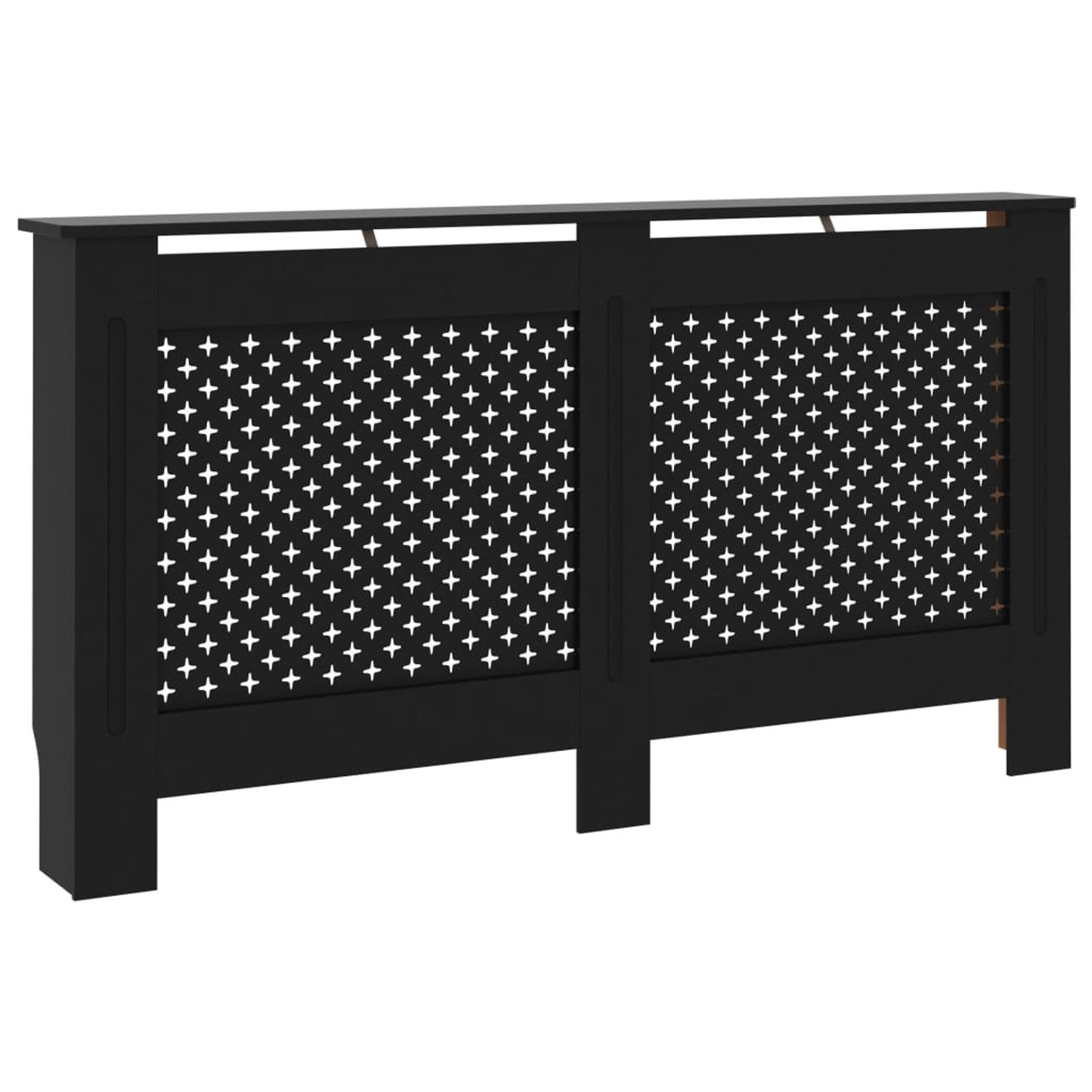 Radiatorombouw – Radiatorafdekking – Radiatorpaneel – Verwarmingsombouw – Radiatoromkasting – Mat Zwart MDF – 152 x 19 x 81,5 cm - QUORE