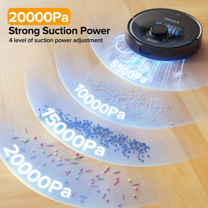 Robotstofzuiger – Robot Vacuum – Dweilrobot – Schoonmaakrobot – Huisdierstofzuiger – 20.000 Pa Zuigkracht – Automatisch Leegstation & Zelfreinigende Dweil