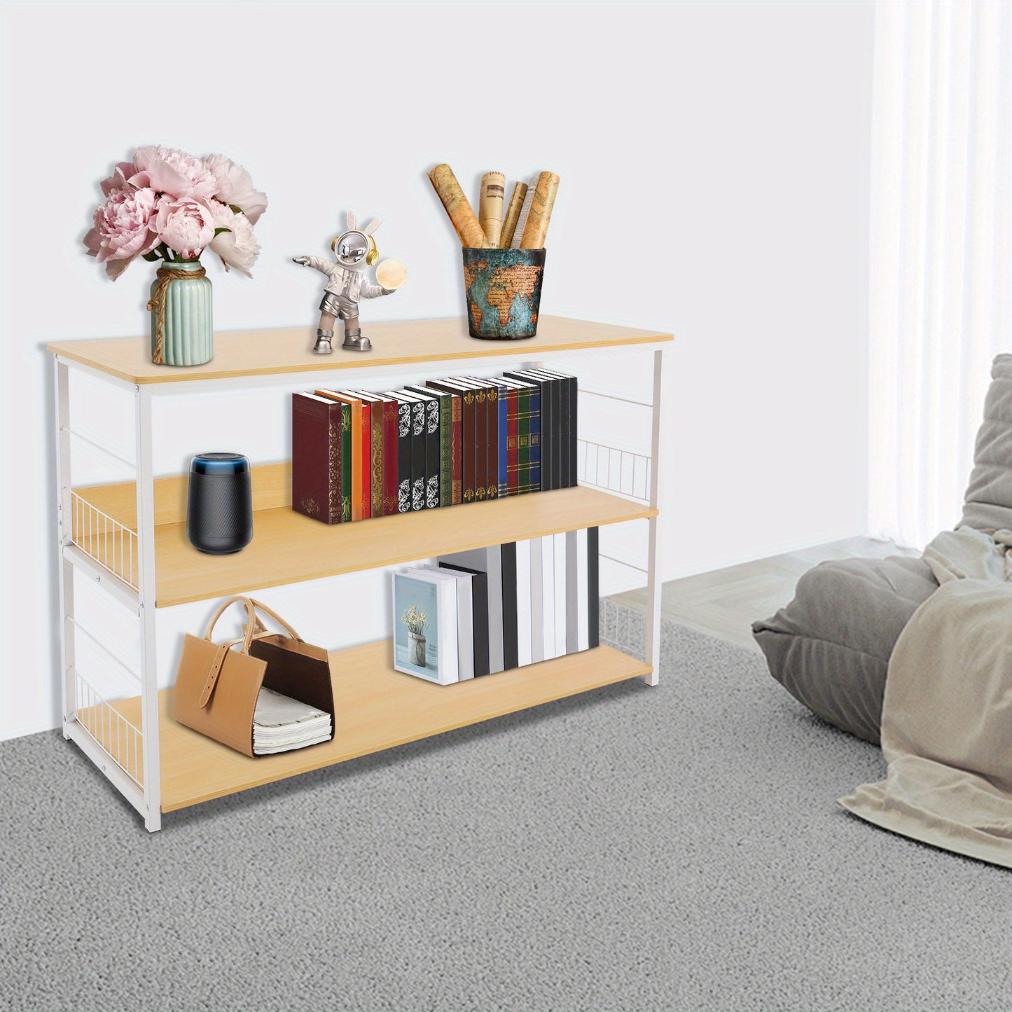 Open Storage Bookshelf, 2-tier Bookshelf, Standing Shelf for Living Room, Home Office, Mini Bookshelf, Book Organizers And Storage, Book Shelf For Bedroom, Arched Bookcase, Bookshelf Organizer, Small Bookcase, Narrow Bookshel