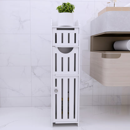 Toiletrolhouder – Toiletpapierkast – WC Rolhouder – WC Papierhouder – Toiletpapierhouder – Ultra Dun PVC Design – Compact 20x18x76 cm