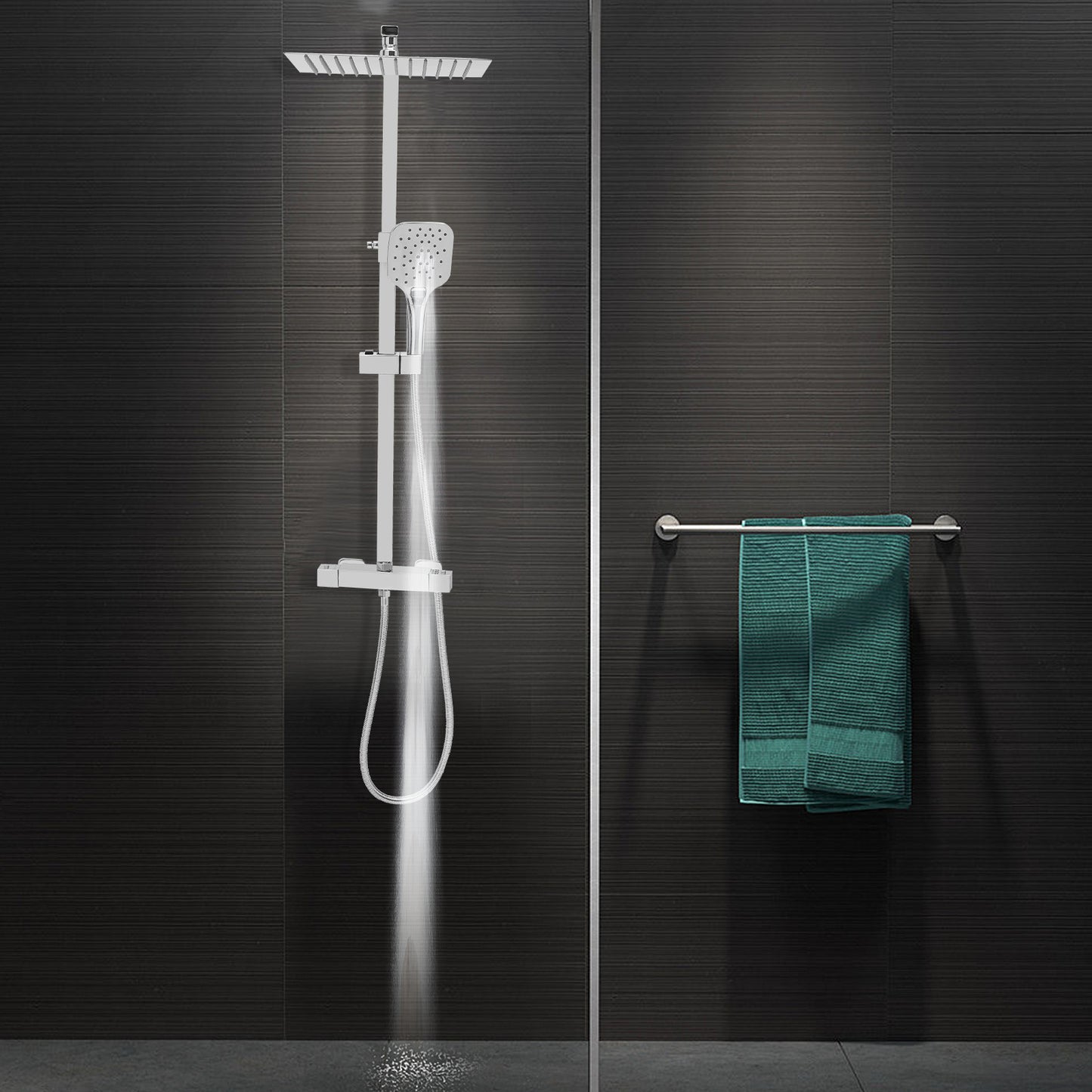 Selected Materials Two Water Spray Modes Rotating Design Adjustable Height shower set