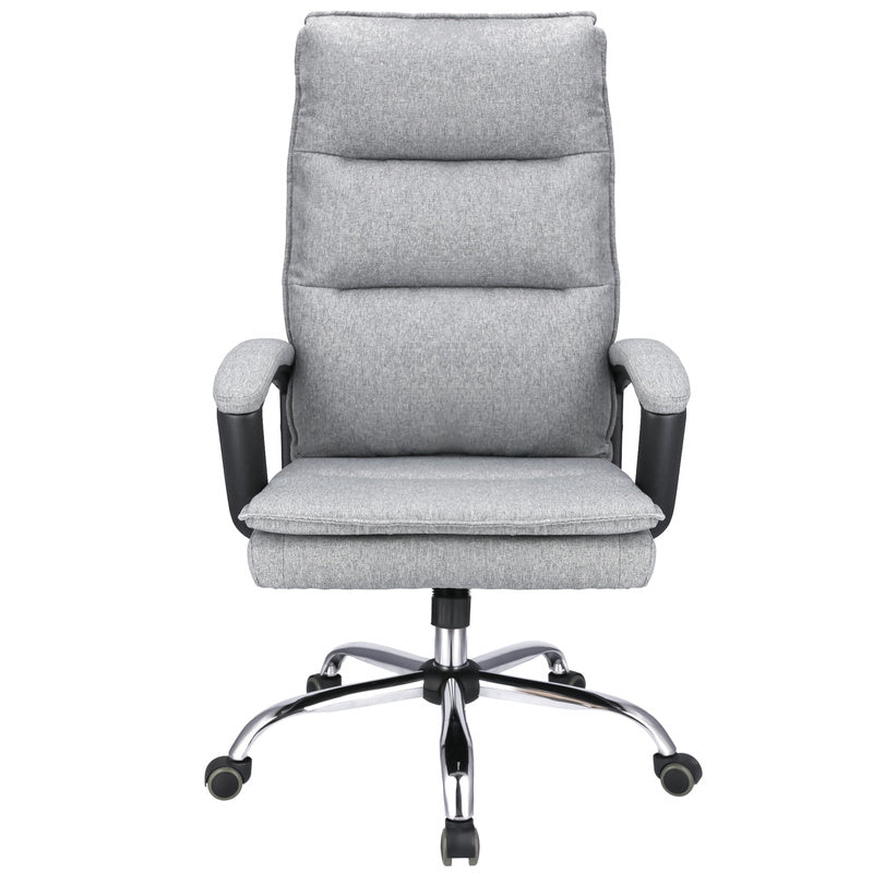 Bureaustoel – Kantoorstoel – Office Chair – Draaistoel – Bureau Stoel – Verstelbare Zithoogte 43-49 cm – Stalen Frame Met Chromen Afwerking - Lichtgrijs