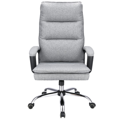 Bureaustoel – Kantoorstoel – Office Chair – Draaistoel – Bureau Stoel – Verstelbare Zithoogte 43-49 cm – Stalen Frame Met Chromen Afwerking - Lichtgrijs