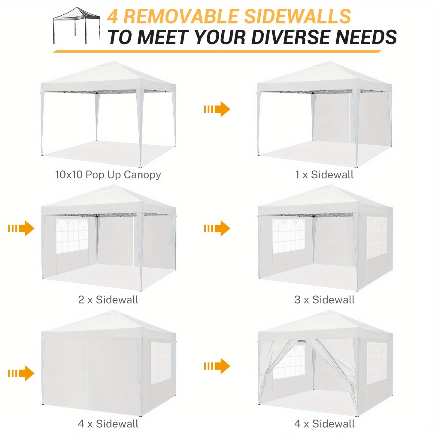 Pop-up Tent – Partytent – Vouwtent – Marktstand – Evenemententent – 3,05x3,05 Meter – Stevig Carbonstaal Frame – Waterafstotende Oxford Stof