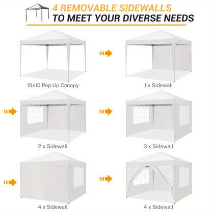 Pop-up Tent – Vouwtent – Partytent – Markttent – Terrastent – Grijs – 3,05 x 3,05 Meter – Waterafstotend Oxford Polyester