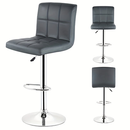 Barstoel – Barkruk – Barstoelen – Keukenstoel – Barkrukken – Set van 2 – Verstelbare Zithoogte 55-75 cm – 360° Draaibaar Met Stalen Frame En Kunstleren Bekleding