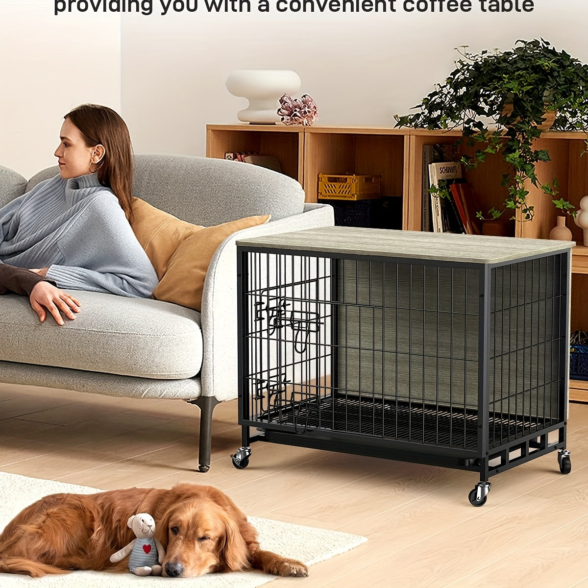 Hondenren – Hondenbench – Puppyren – Hondenkennel – Hondenhok – 69x51x60 cm – Metalen Frame – Dubbele Deuren & Uitneembare Lade