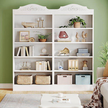 Boekenkast – Boekplank – Boekenrek – Opbergkast – Vakkenkast – Wit – 5 Planken – MDF Hout – Anti-Kantelvoorziening
