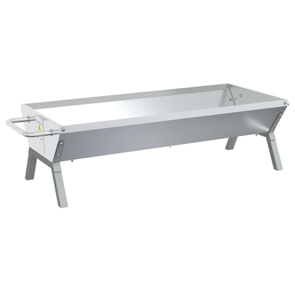 Automatische Houtskoolbarbecue – Elektrische BBQ – Grill – Houtskoolgrill – Buitenbarbecue – 207x45x83 cm – RVS Materiaal – Motor voor Automatisch Draaien
