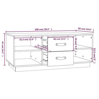 Coffee Table 100X50X41 Cm Solid Pine Wood Black Practical, Removable, Suitable for All Seasons