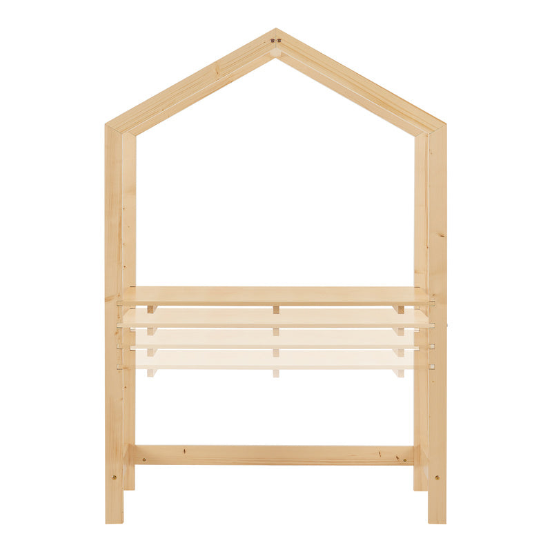 Kinderbureau – Kindertafel – Kinderwerktafel – Speeltafel – Knutseltafel – Verstelbaar in hoogte – Massief grenenhout – 110x50x160 cm – Natuurlijke kleur