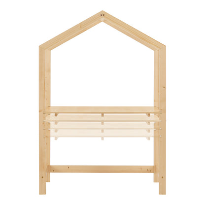 Kinderbureau – Kindertafel – Kinderwerktafel – Speeltafel – Knutseltafel – Verstelbaar in hoogte – Massief grenenhout – 110x50x160 cm – Natuurlijke kleur