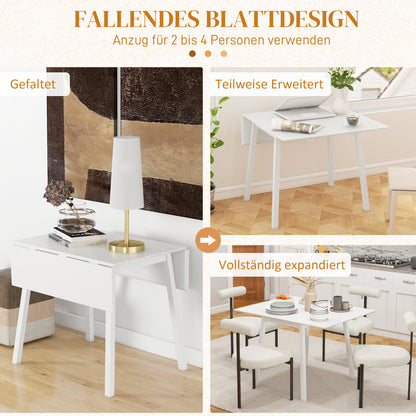 Klaptafel – Eettafel – Opklapbare Tafel – Keukentafel – Vouwtafel – Compact Design – Massief Grenenhout Wit