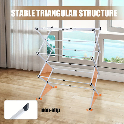 Droogrek – Wasrek – Droogtoren – Waslijn – Wasstandaard – Inklapbaar Ontwerp – 30 Kg Draaggewicht – Ijzer en PP Frame – 3 Lagen – Ruimtebesparend – 75x34x105 cm