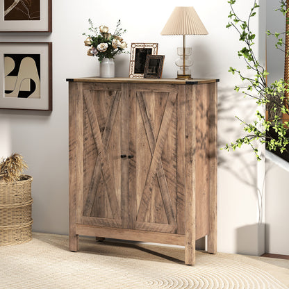 Schoenenkast – Schoenenrek – Schoenenopberger – Halmeubel – Opbergkast – 6 Lagen Met Deuren – Verstelbare Legplanken – Hout – Grijs