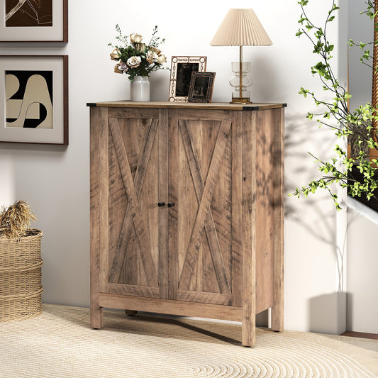 Schoenenkast – Schoenenrek – Schoenenopberger – Halmeubel – Opbergkast – 6 Lagen Met Deuren – Verstelbare Legplanken – Hout – Grijs