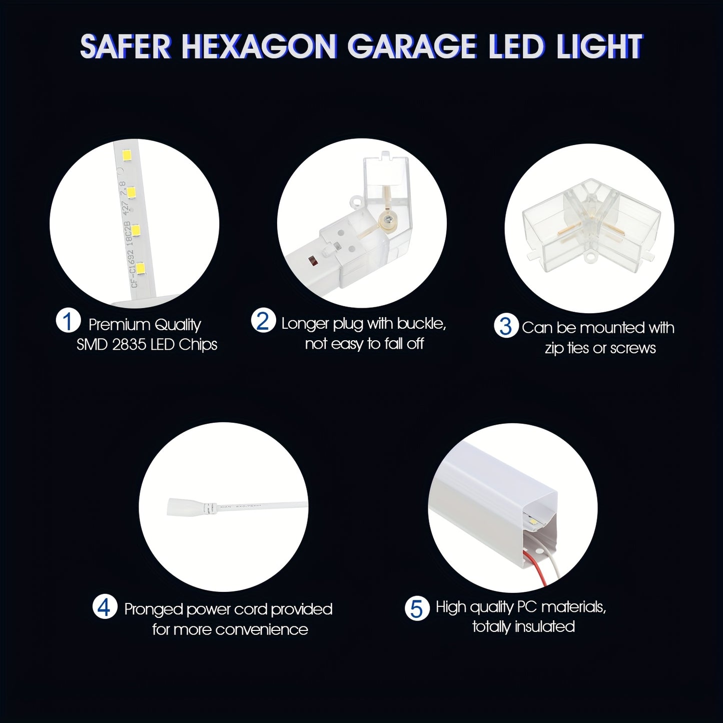 plafondlamp garage – garageverlichting – werkplaatslamp – hexagon lamp – led plafondlamp – 14-delige hexagonale honeycomb lamp – 680W 72420 lumen – koel wit 6500K energiezuinig