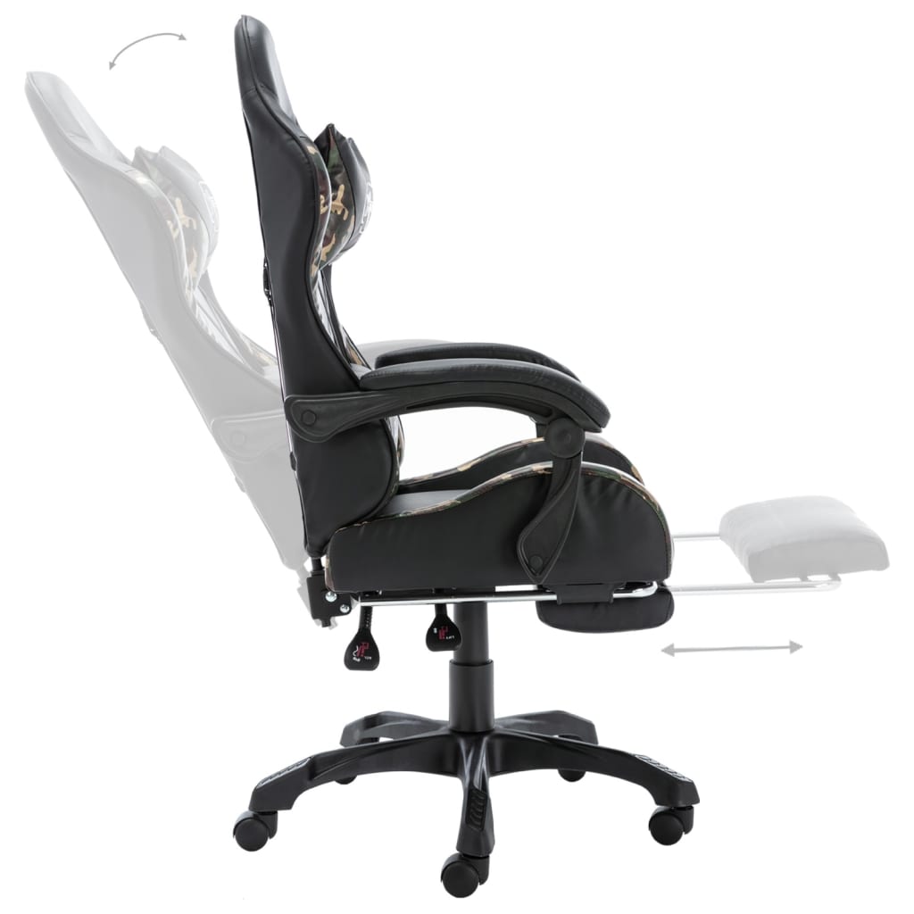 Gamestoel – Gaming Stoel – Gaming Chair – Game Stoel – Bureaustoel – Verstelbare Rugleuning – Uitschuifbare Voetensteun – Kunstleer – Max 150 kg
