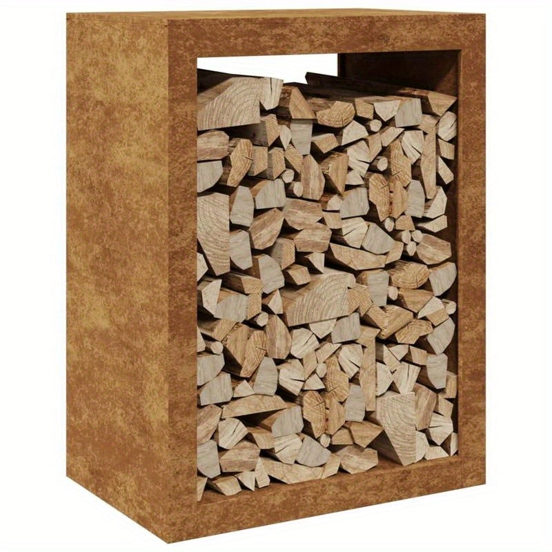 60x40x80cm Weather-Resistant Steel Firewood Rack - Multi-Purpose Outdoor Storage Shelf with Open Design, Ideal for Patio, Garden, and Home Use, Garden Storage Solution|Modern Aesthetic|Durable Construction, Firewood Storage O
