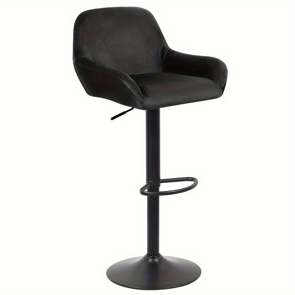 Barstoelen Set 2 – Barkrukken – Hoge Stoelen – Keukenstoelen – Draaibare Krukken – Modern Design – Fluwelen Bekleding – 360° Swivel – Zwarte Metalen Poten – Verstelbare Hoogte 86-106 cm