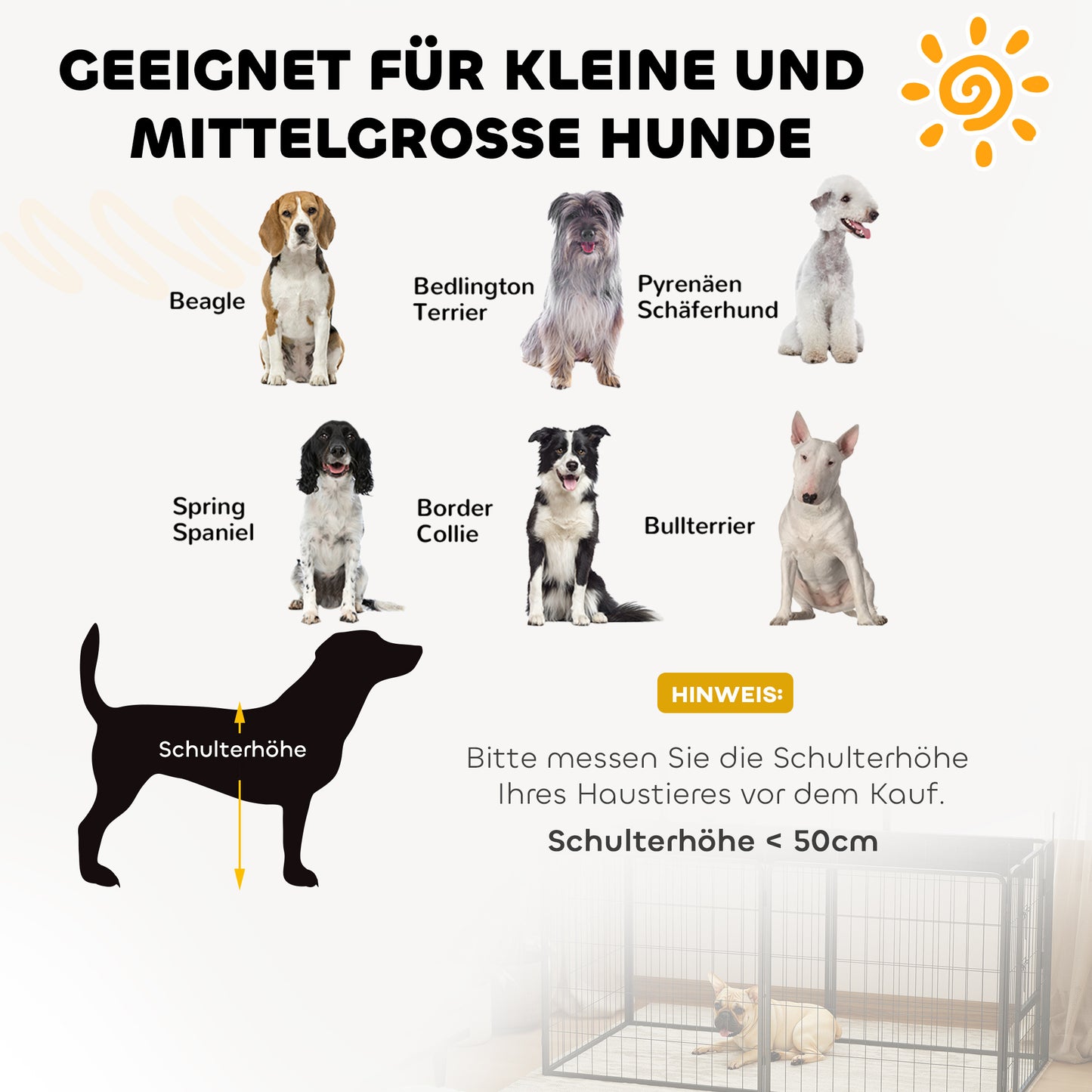 Hondenren Uitbreidingsset – Puppy Playpen – Hekkenpaneel – Dierenren – Speelren – Zwart – Stevig Stalen Panelen – Inklapbaar & Duurzaam