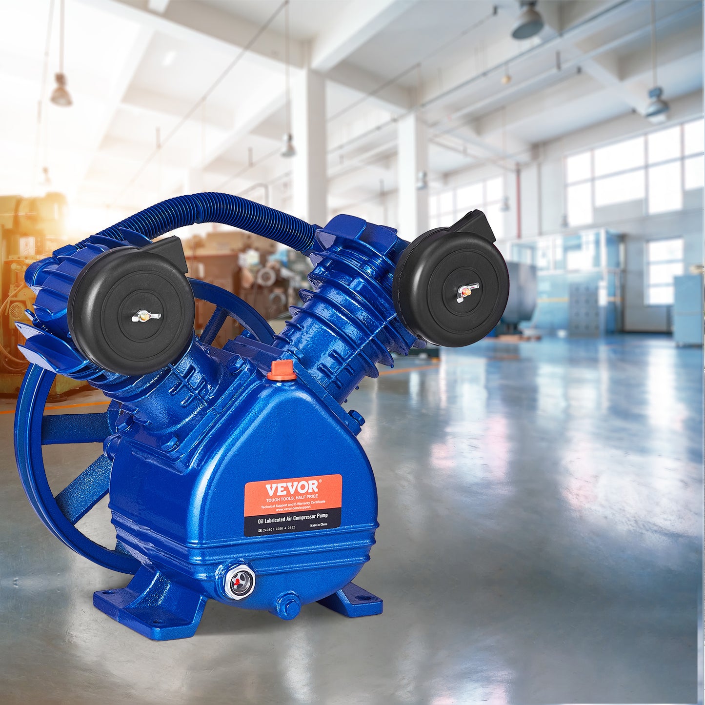 Compressorkop – Luchtcompressor Pompkop – Pompkop – Air Compressor Head – Tweecilinder Compressor – 3PK Vermogen – 6,25 CFM Luchtvolume bij 90 PSI
