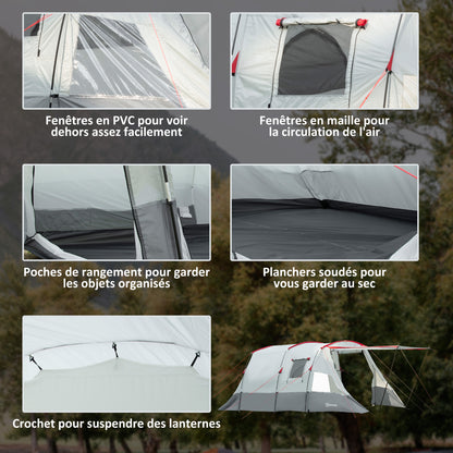 Campingtent – Kampeertent – Familietent – Tunneltent – Pop-up Tent – Ruim Voor 6-8 Personen – Lichtgewicht Polyester Met Glasvezel Stokken