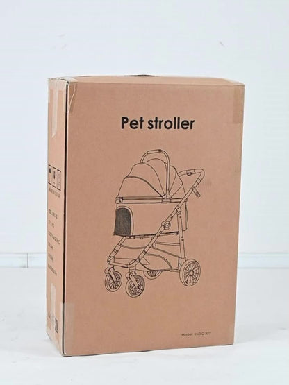 Dierenwagen – Huisdier Stroller – Kattenwagen – Hondenwagen – Draagmand – 25 kg Capaciteit – 4 Schokabsorberende Wielen – Champagne Golden Black