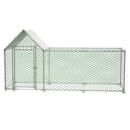 Metalen Omheining Kip – Ren, Hek, Kippenren, Buitenren – Zilverkleurig – 3x1x1,5 Meter – UV-Bestendig Coating – Versterkt Slot
