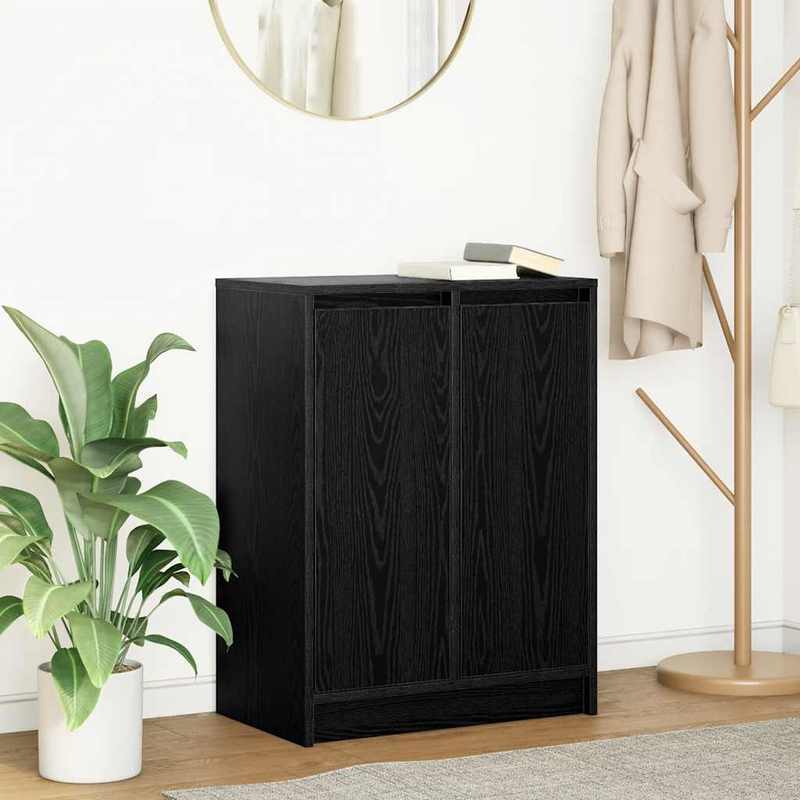 Sideboard 57x34x76cm chipboard black oak-colored Practical and removable