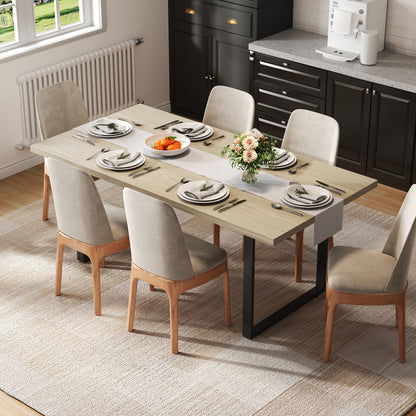 Industriële Eettafel – Robuuste Tafel – Family Dining – Horeca Tafel – Rustieke Eettafel – Natuurlijk Kleur – 160×80 cm – Stevig Metalen Frame – Geschikt Voor 6-8 Personen