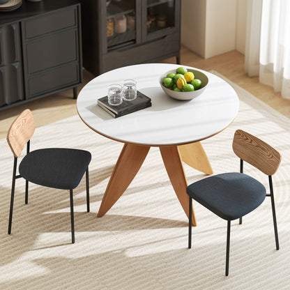 Eetkamerstoelen – Stoelen – Dining Stoelen – Armloze Stoelen – Linnen Stoelen – Grijs – Set van 2 – Met Metalen Poten – Onderhoudsvriendelijk Linnenlook