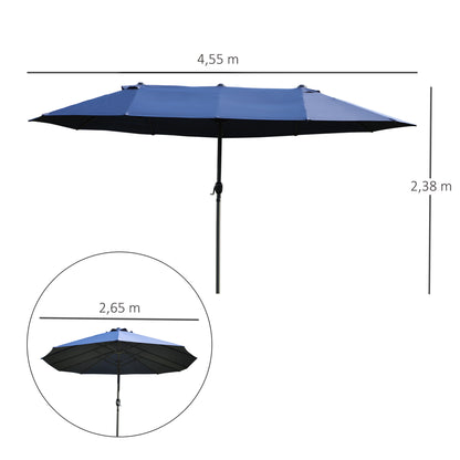 Parasol – Zonwering – Tuinparasol – Terrasparasol – Dubbele Parasol – Extra Groot Ovaal – Handzwengel – Waterafstotend Polyester